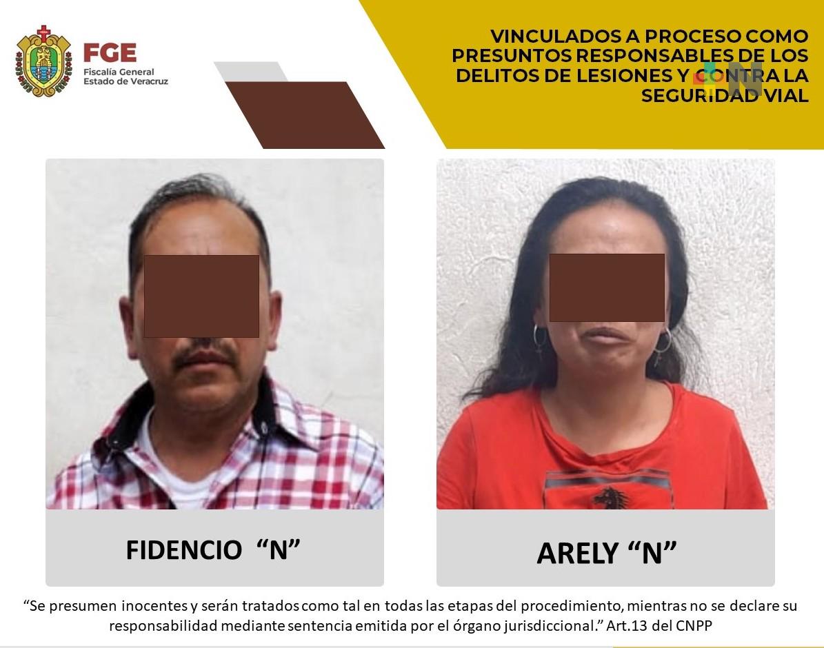Arely «N» y Fidencio «N» son vinculados por delitos de lesiones y contra la seguridad