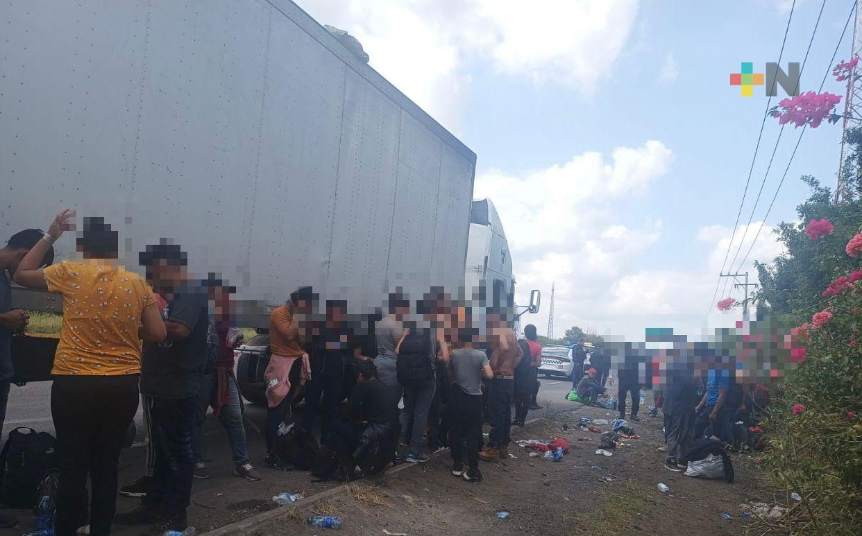 Participan SSP, Fuerza Civil y GN en rescate humanitario de 126 migrantes, en localidad de Tamarindo