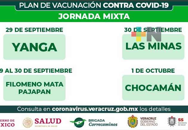 En Chocamán se realiza jornada mixta de vacunación contra Covid-19