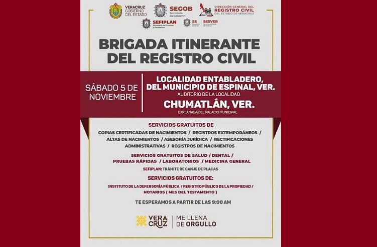 Brigadas Itinerantes del Registro Civil llegan al municipio del Espinal