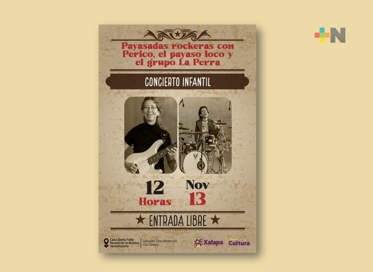 Presentarán rock para niños en Museo de la Música Veracruzana