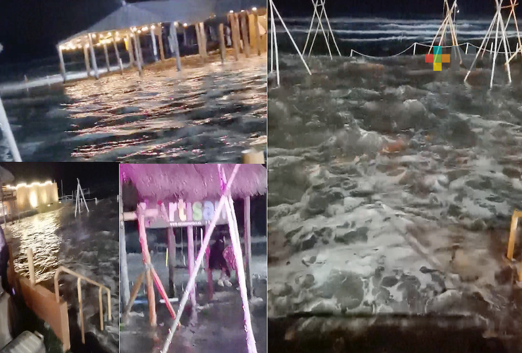 Marejada sorprende en festejo de XV años en Playa Chachalacas