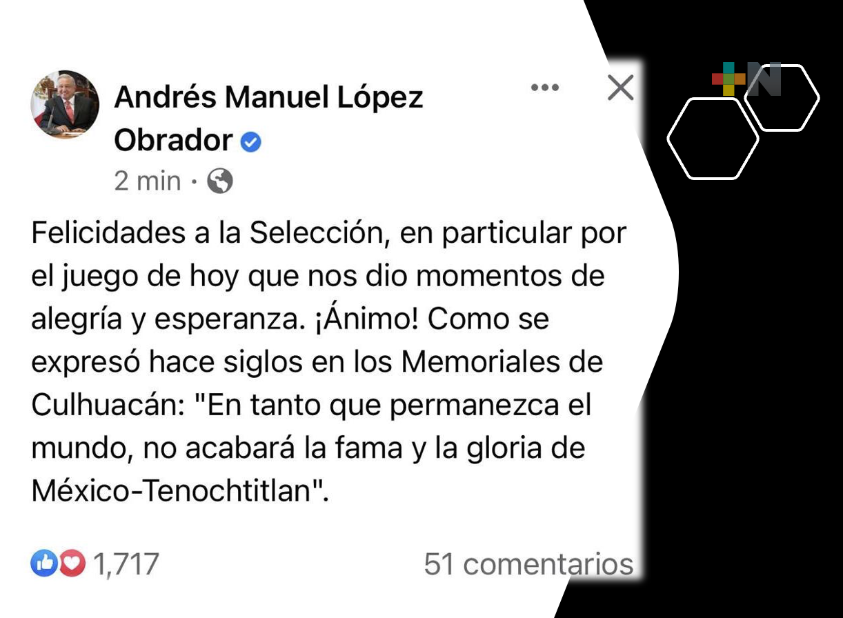 La selección hoy nos dio momentos de alegría y esperanza: AMLO