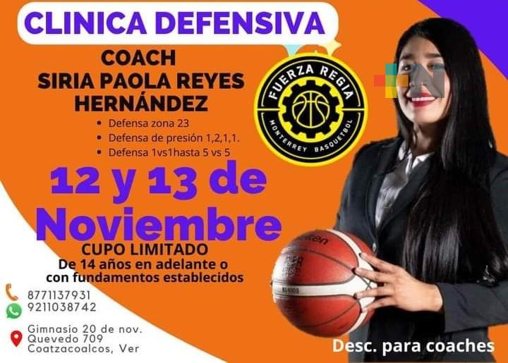 Siria Reyes dará clínica de baloncesto en Coatzacoalcos