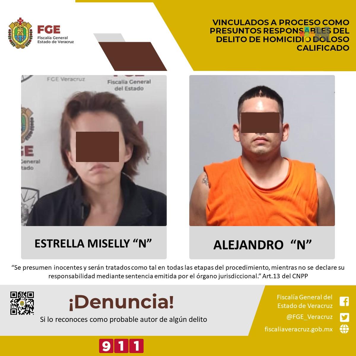 Dos personas vinculadas a proceso como presuntos responsables de homicidio doloso