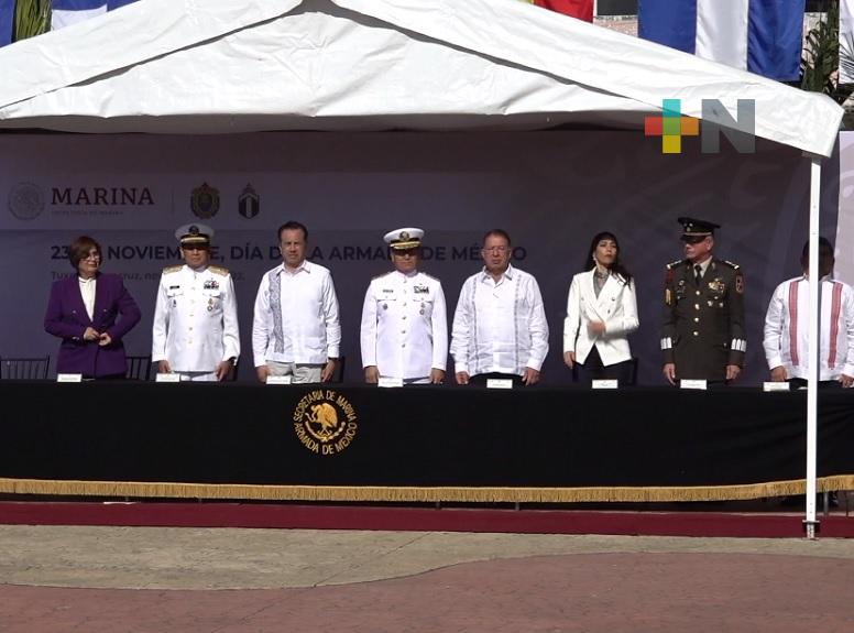 Gobernador Cuitláhuac García encabeza ceremonia conmemorativa al Día de la Armada de México