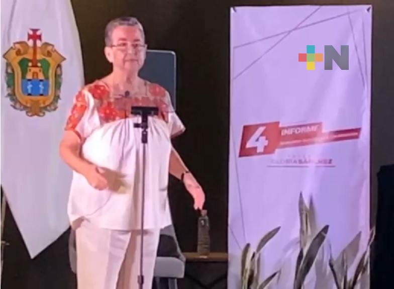 Rinde senadora Gloria Sánchez cuarto informe de labores en Tuxpan