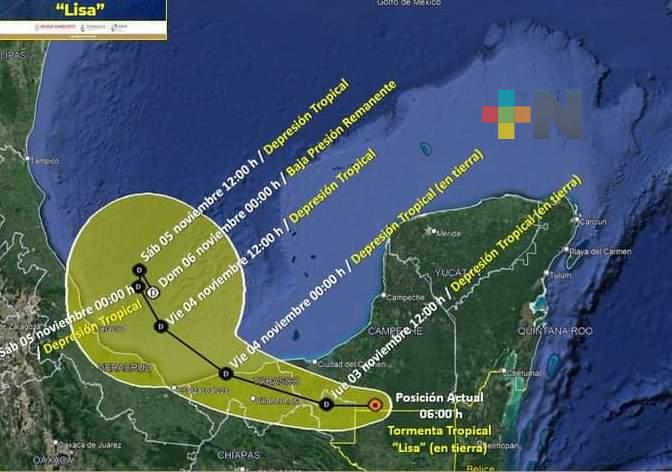 Se mantiene Alerta gris por ciclón Lisa, en Veracruz