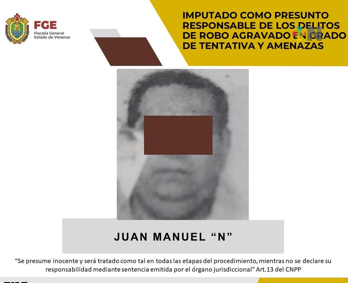 Juan Manuel «N» imputado por robo agravado en grado de tentativa y amenazas