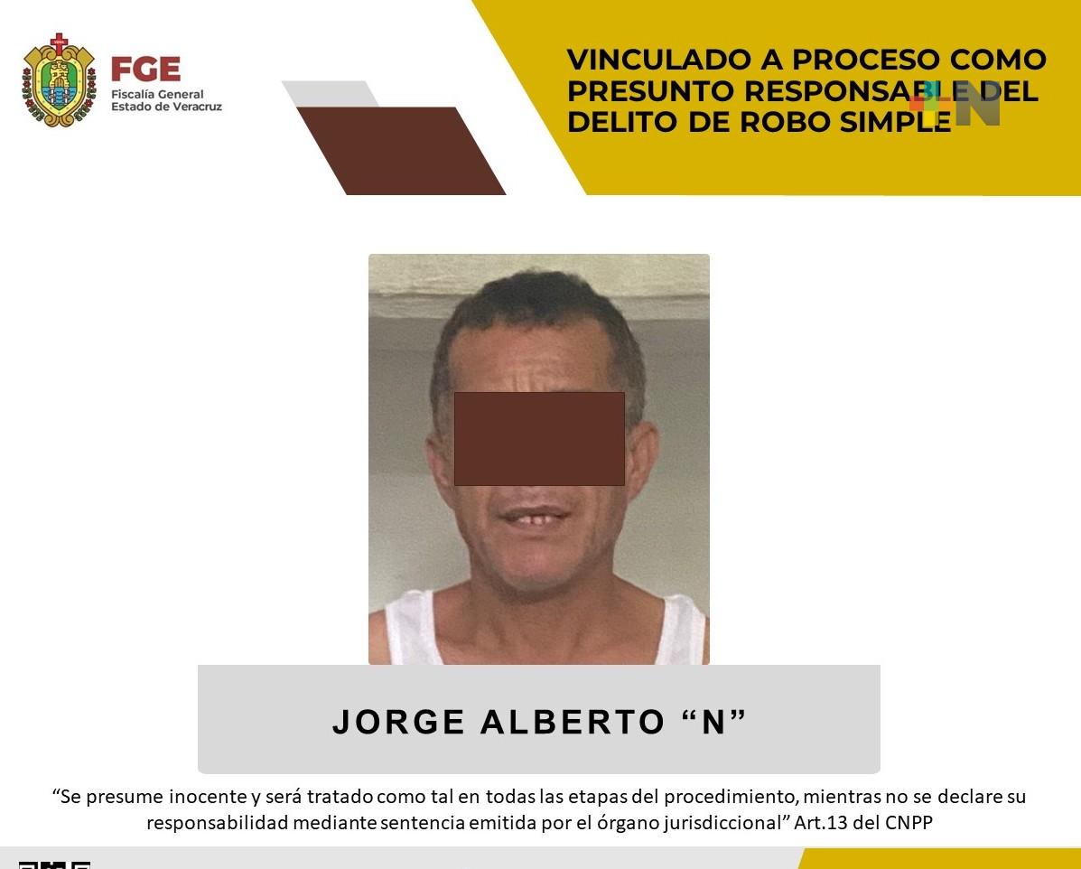 Jorge Alberto «N» vinculado a proceso por delito de robo simple