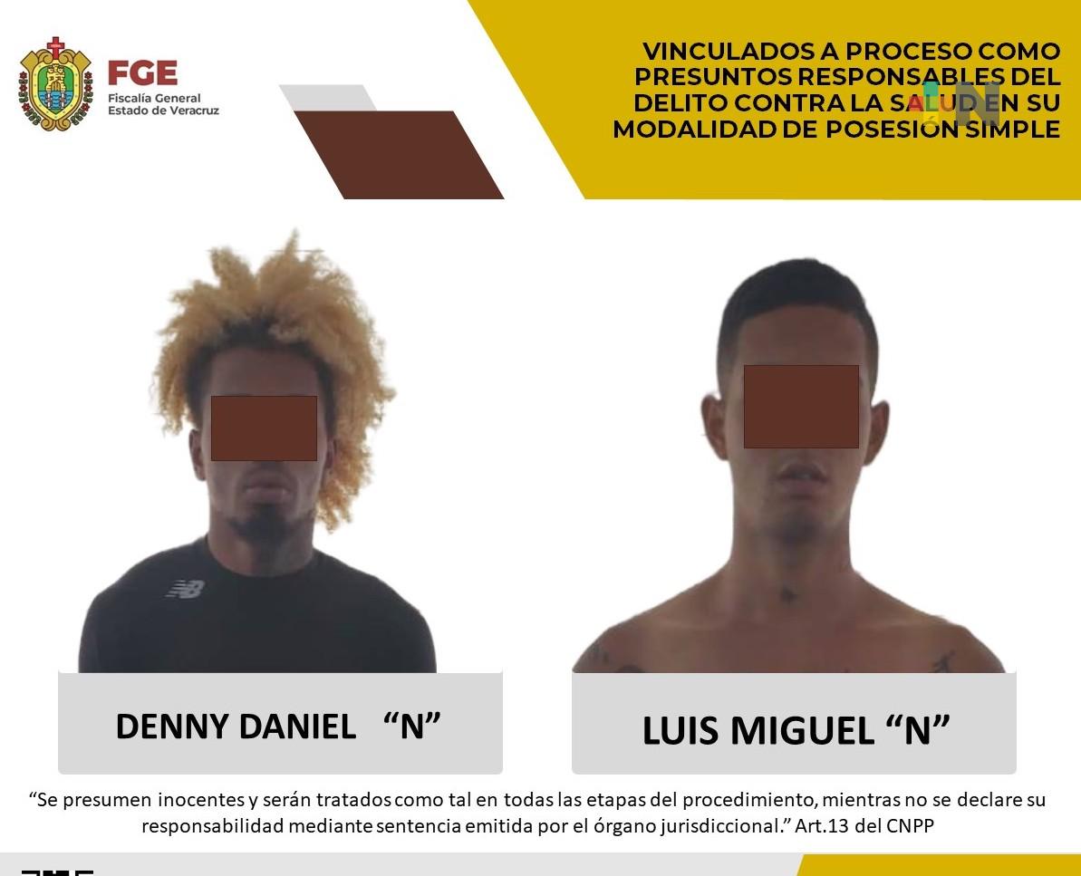 Luis Miguel «N» y Denny Daniel «N» vinculados a proceso por delito contra la salud