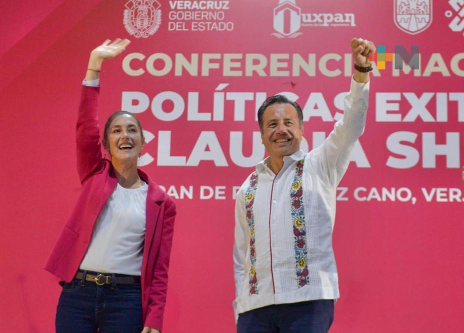 Cuitláhuac García es el mejor Gobernador en la historia moderna de Veracruz: Claudia Sheinbaum