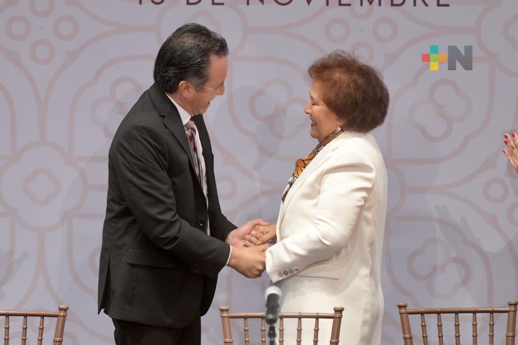 En su Informe, presidenta del TSJE reconoce a Cuitláhuac García por la transformación de Veracruz