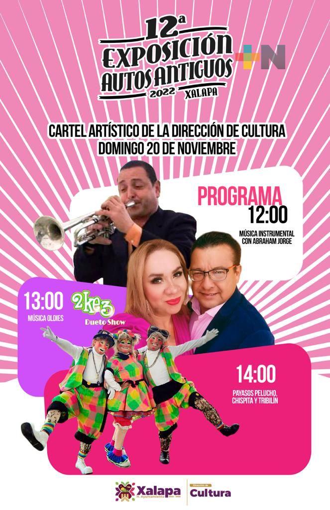 Música y espectáculo infantil, en la 12a Exposición de Autos Antiguos Xalapa 2022