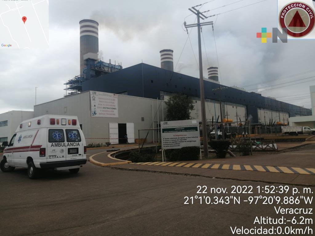 Reporta PC Estatal incendio en termoeléctrica de Tuxpan sin personal lesionado