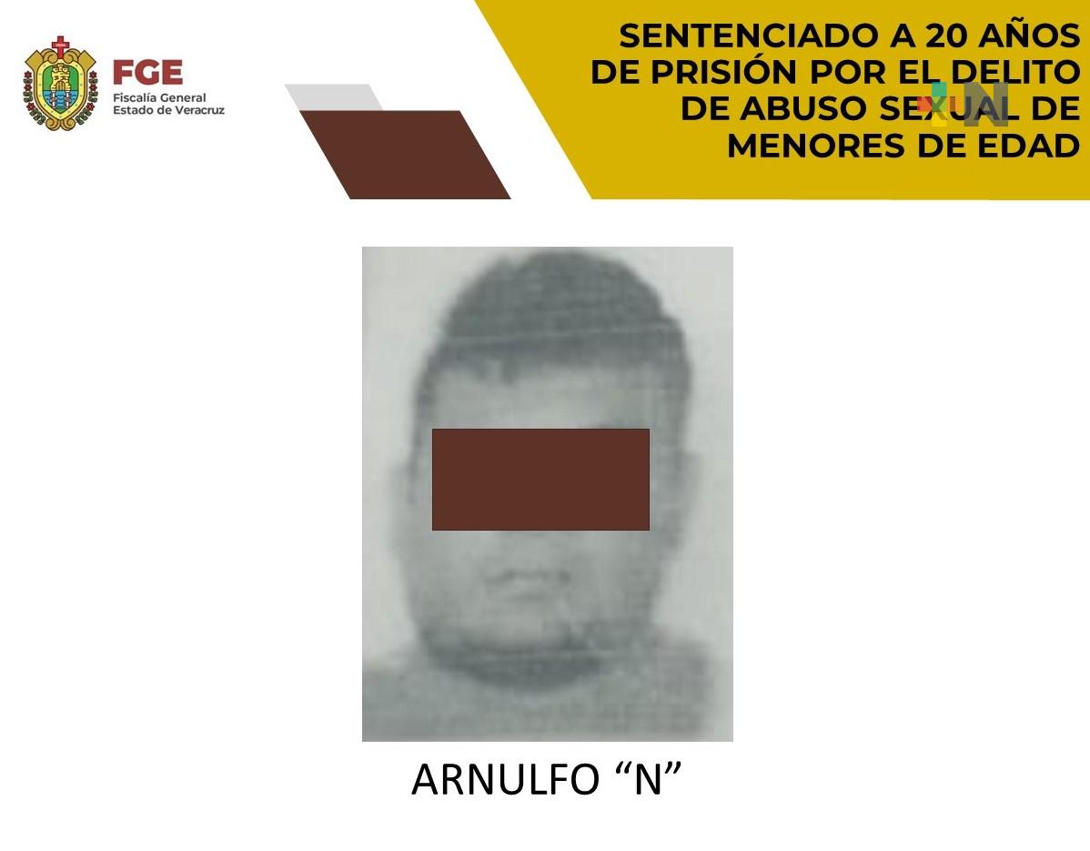 Arnulfo «N» es sentenciado a 20 años de prisión por abuso sexual a menores