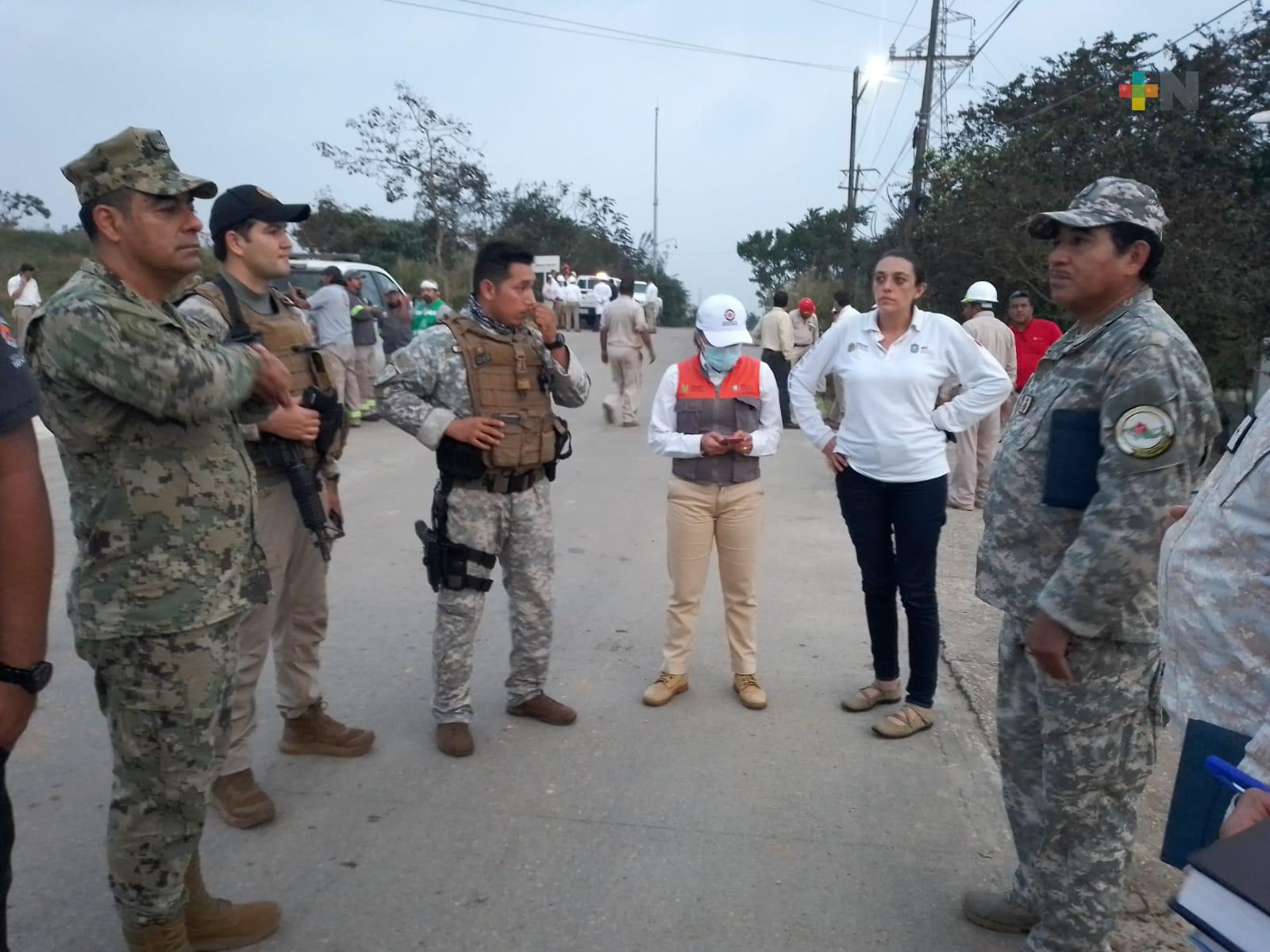 PC Estatal reporta 90 por ciento de control, presencia menor de amoníaco y saldo blanco, en Nanchital