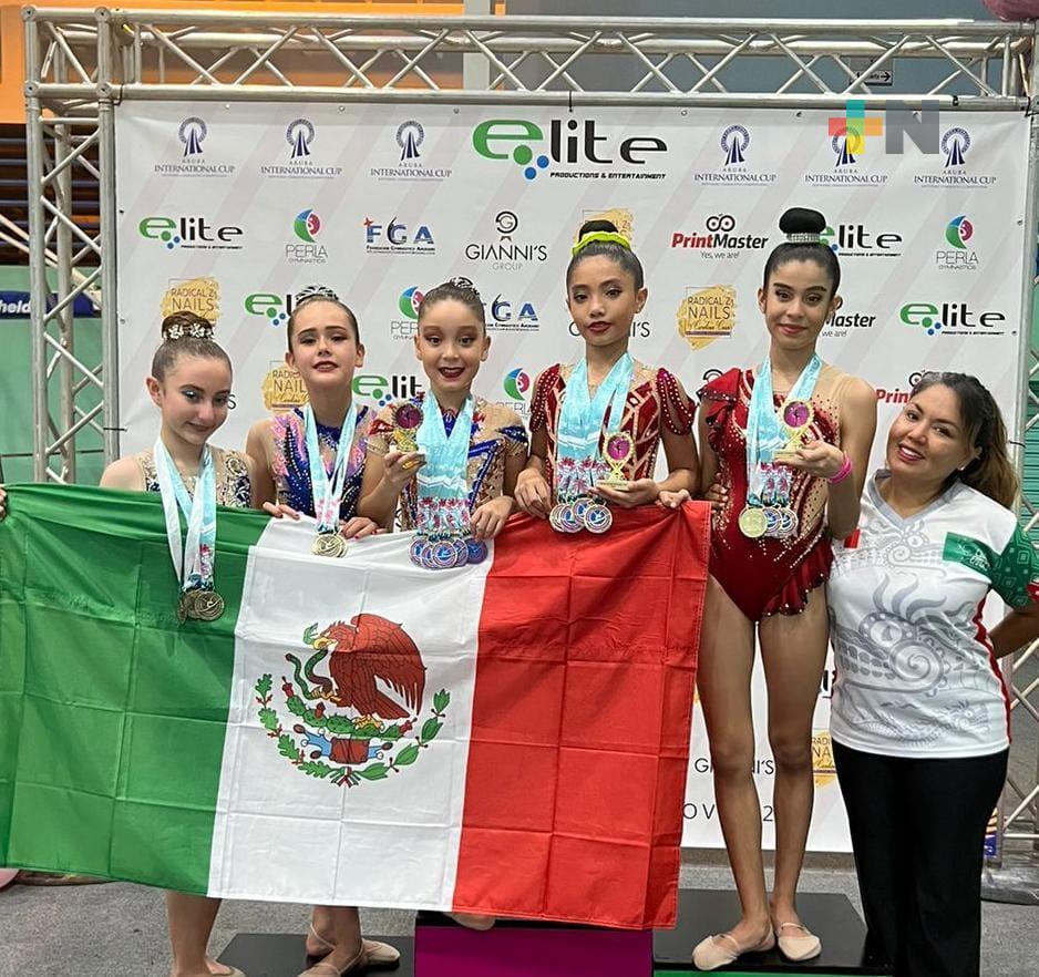 Brillan gimnastas de Club de Oro Veracruz en el Aruba International Cup
