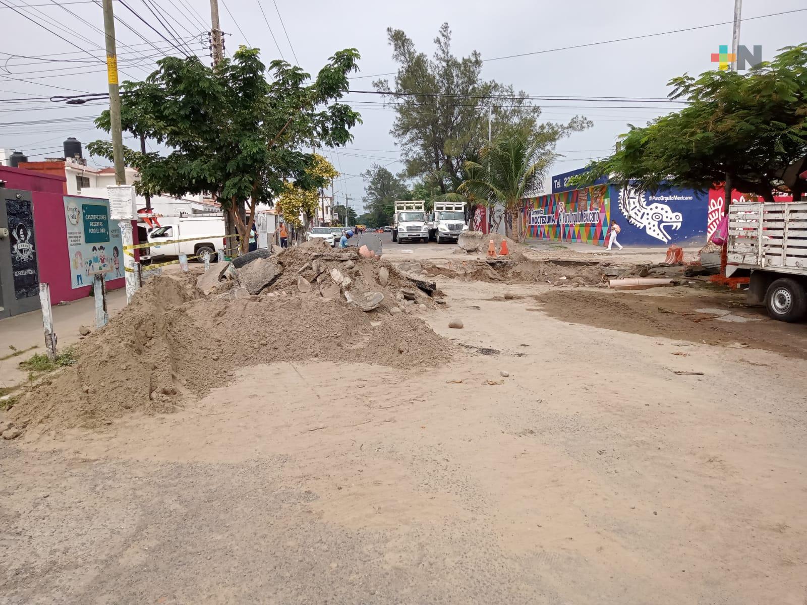 Por mantenimiento cierran avenida Matamoros del fraccionamiento Los Pinos de Veracruz