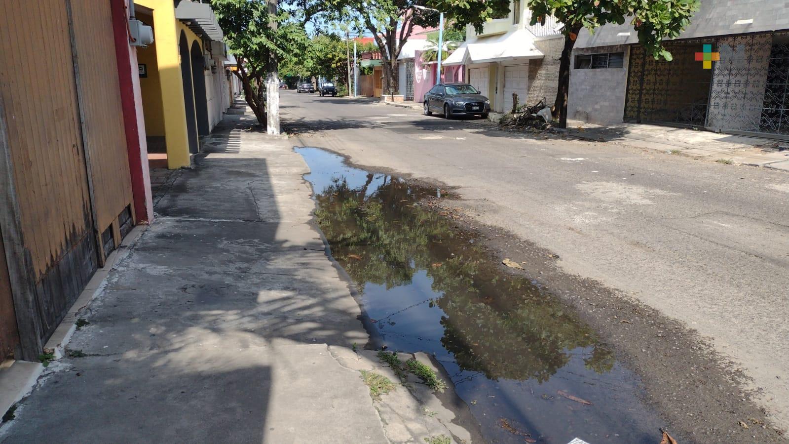 Exigen reparación de fuga de aguas negras en fraccionamiento Virginia de Boca del Río