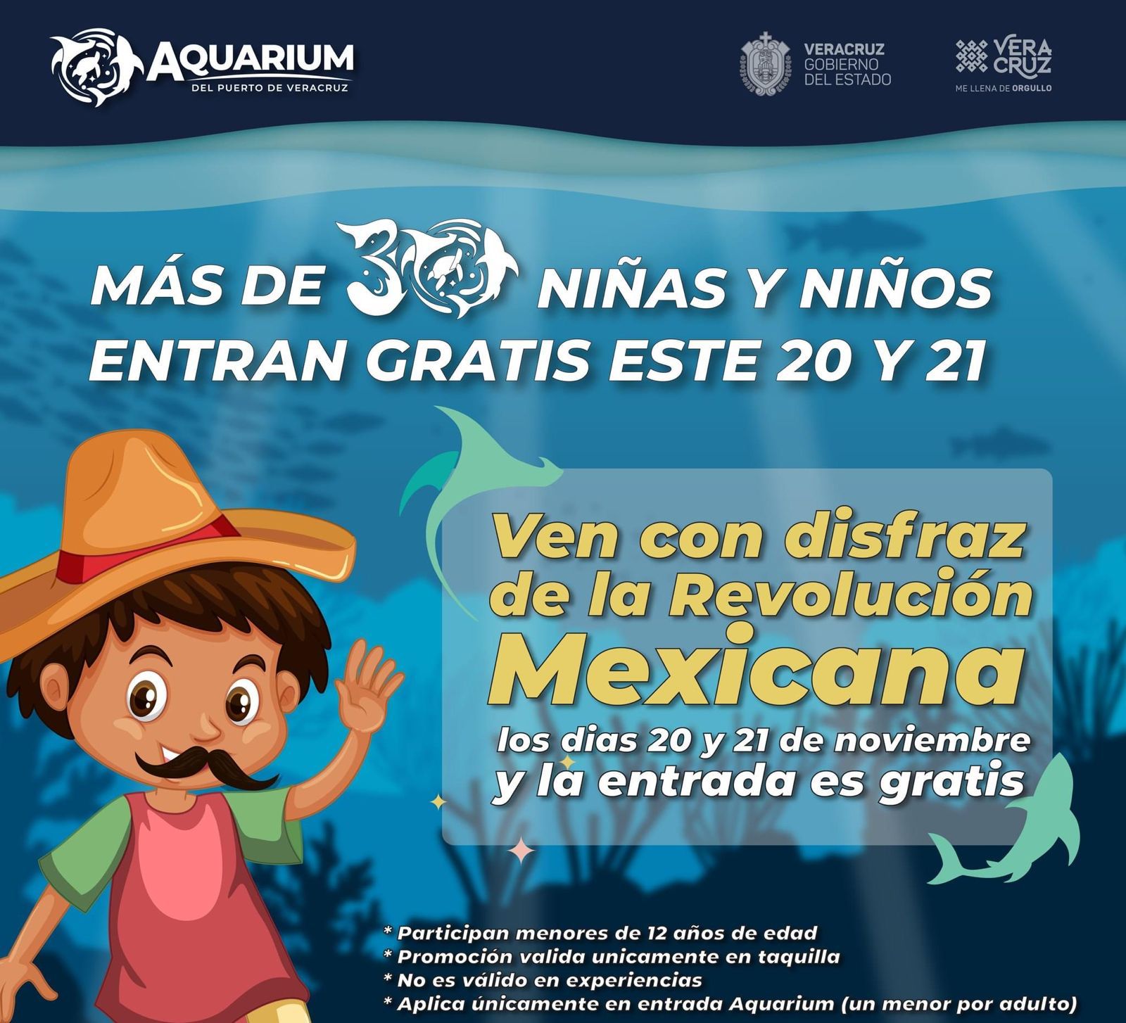 Disfrázate y entra gratis al Aquarium del Puerto de Veracruz