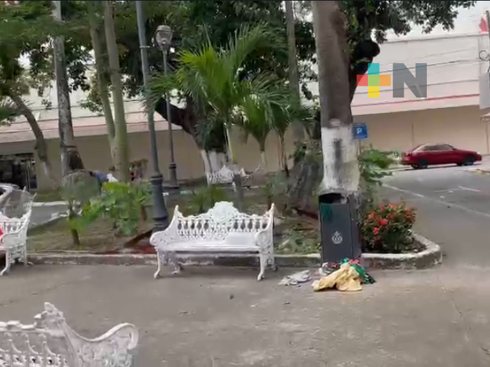 Exhiben malas condiciones del parque de Las Madres en el puerto de Veracruz