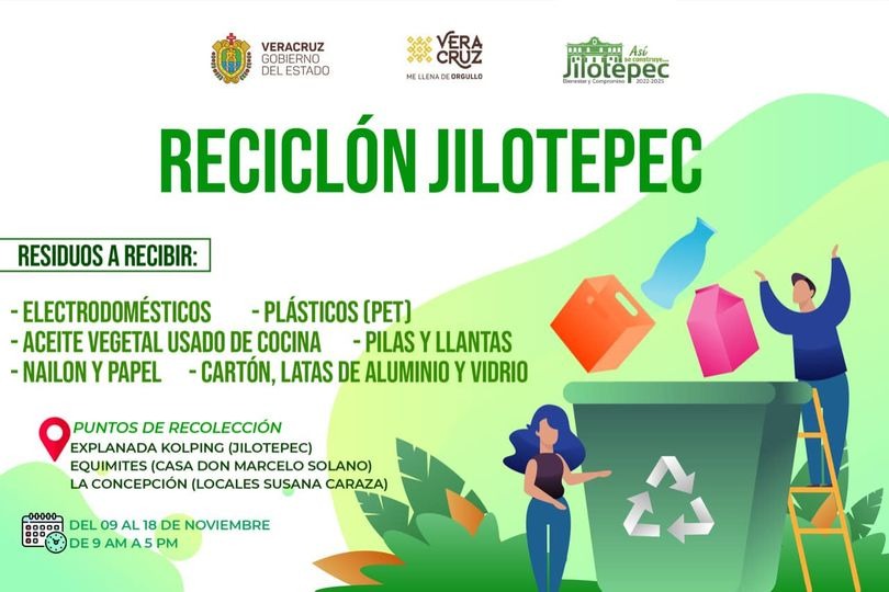 Realizan reciclón en el municipio de Jilotepec del 9 al 18 de noviembre