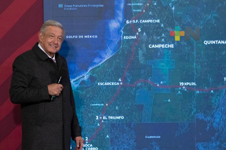 Tren maya comenzará pruebas en julio de 2023, anuncia el presidente