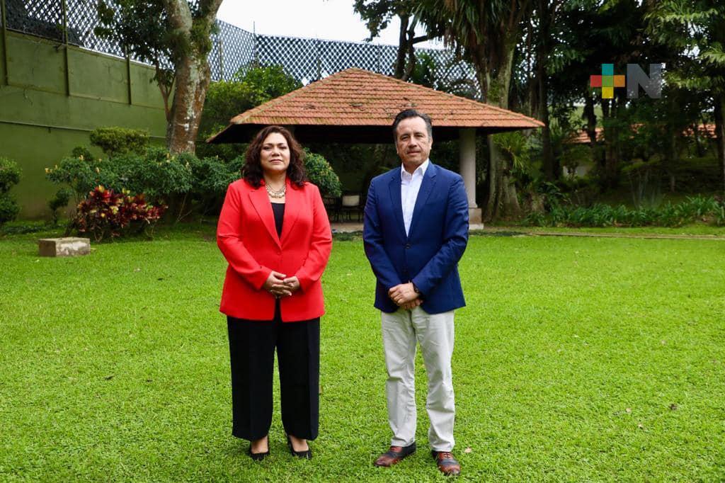 Se reúne Magistrada presidenta del PJEV con el Gobernador y diputados locales