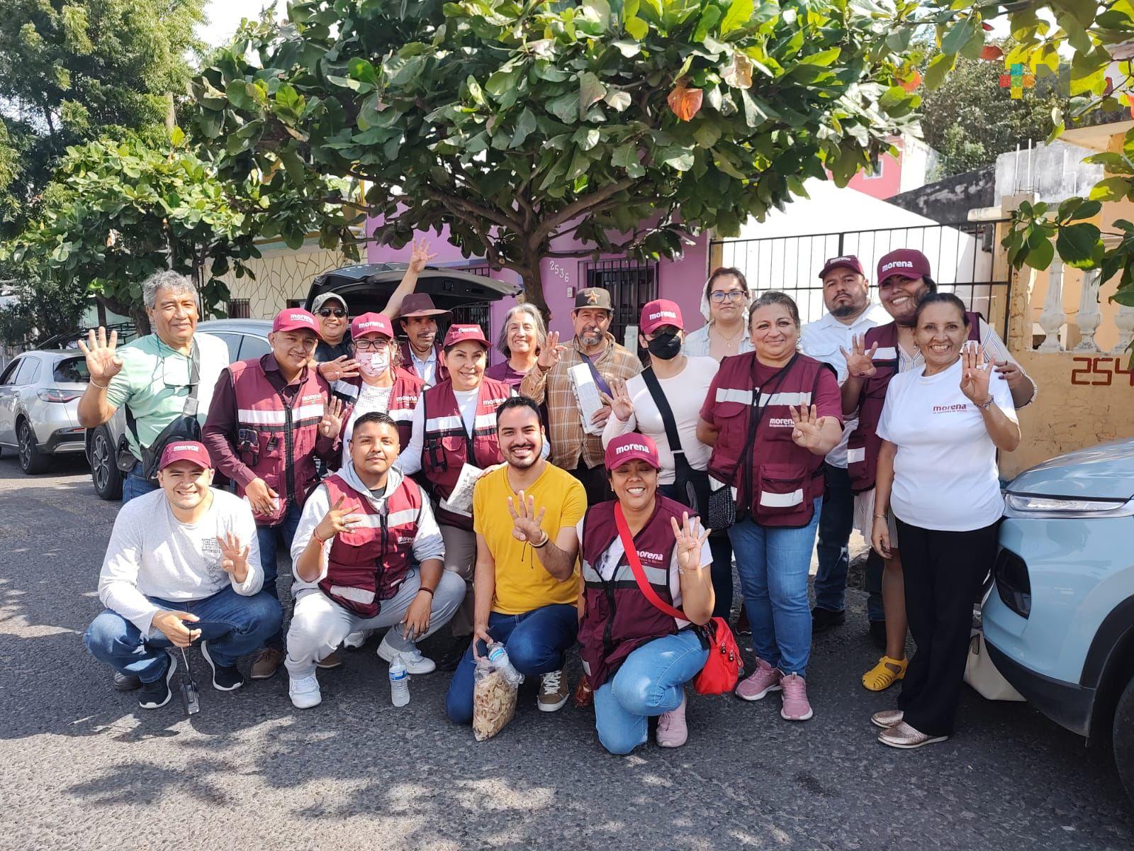Continúan brigadas morenistas recorriendo el municipio de Veracruz