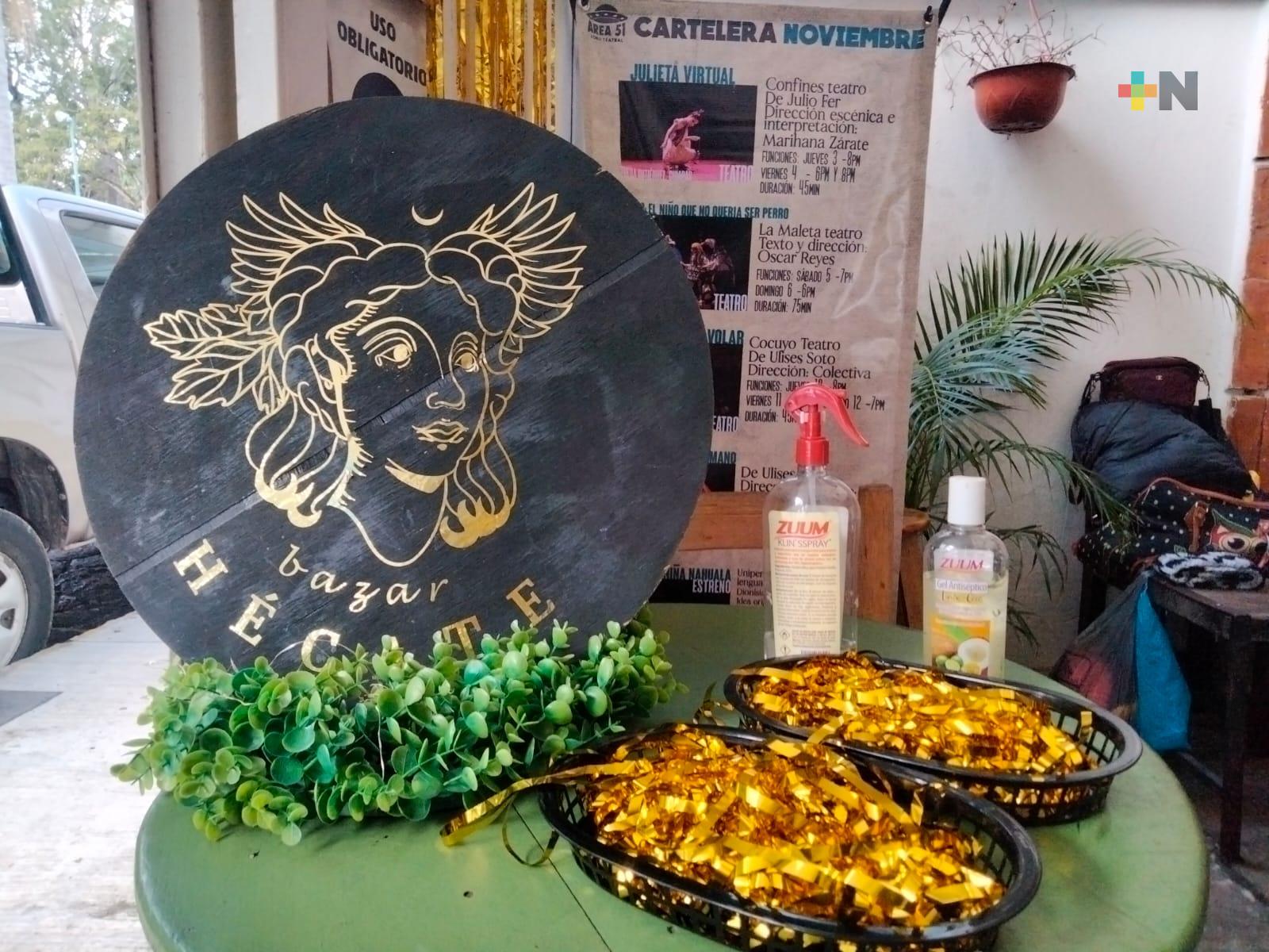 Mujeres emprendedoras de Xalapa ofertan variedad de productos en el bazar Hécate