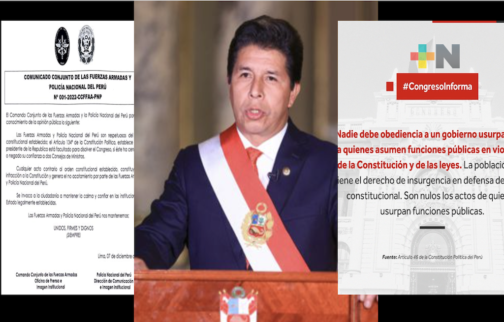 Perú en crisis, Pedro Castillo disuelve el Congreso y luego es destituido