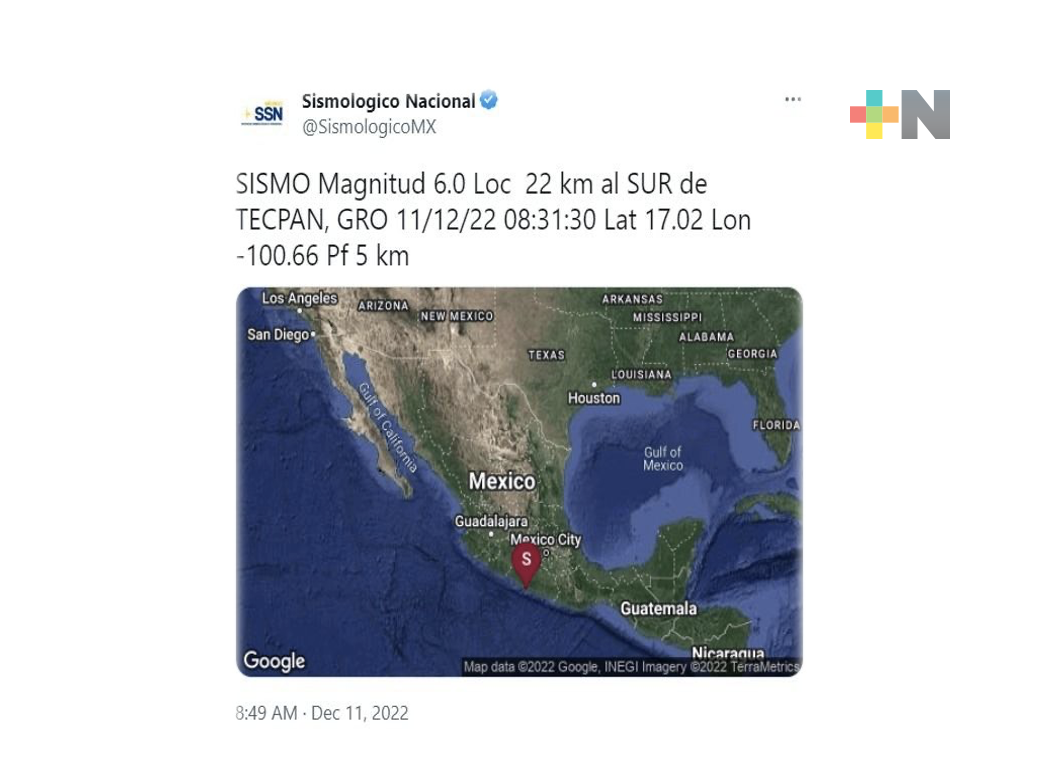 PC Estatal reporta percepción de sismo en diversos municipios