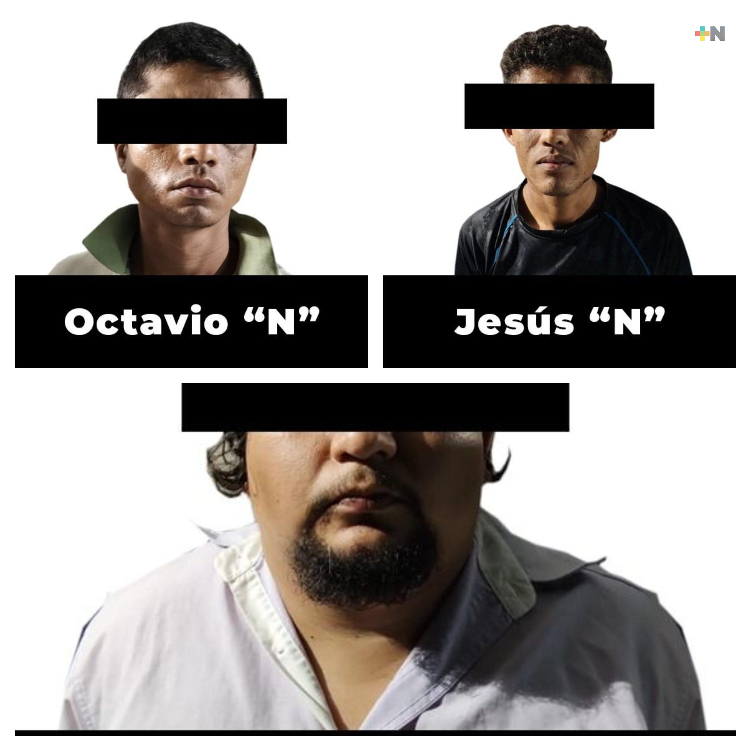 Captura SSP a tres por presunta portación ilegal de armas de fuego y delitos contra la salud