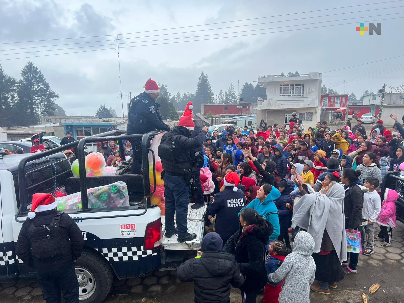 SSP brinda obsequios navideños a niños y niñas de dos comunidades, en Perote