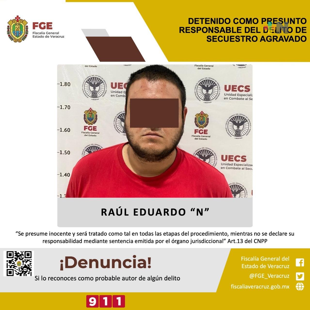 Detenido como presunto responsable del delito de secuestro agravado