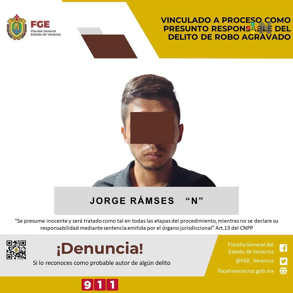 Vinculado a proceso como presunto responsable del delito de robo agravado