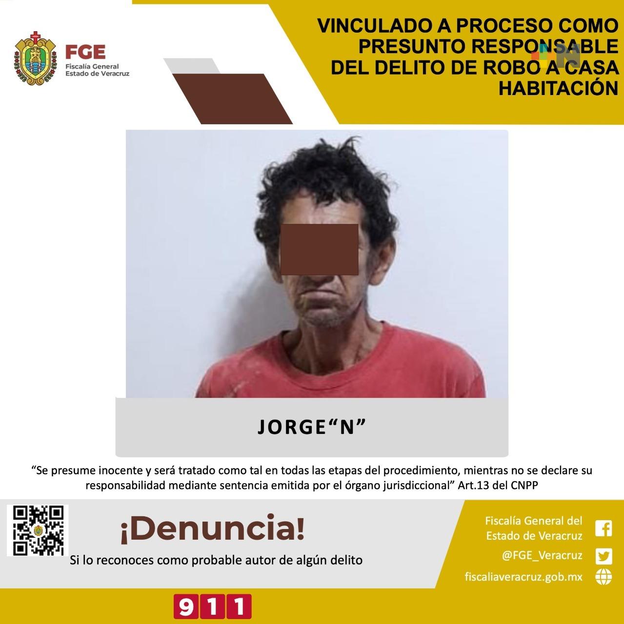 Vinculado a proceso como presunto responsable del delito de robo a casa habitación