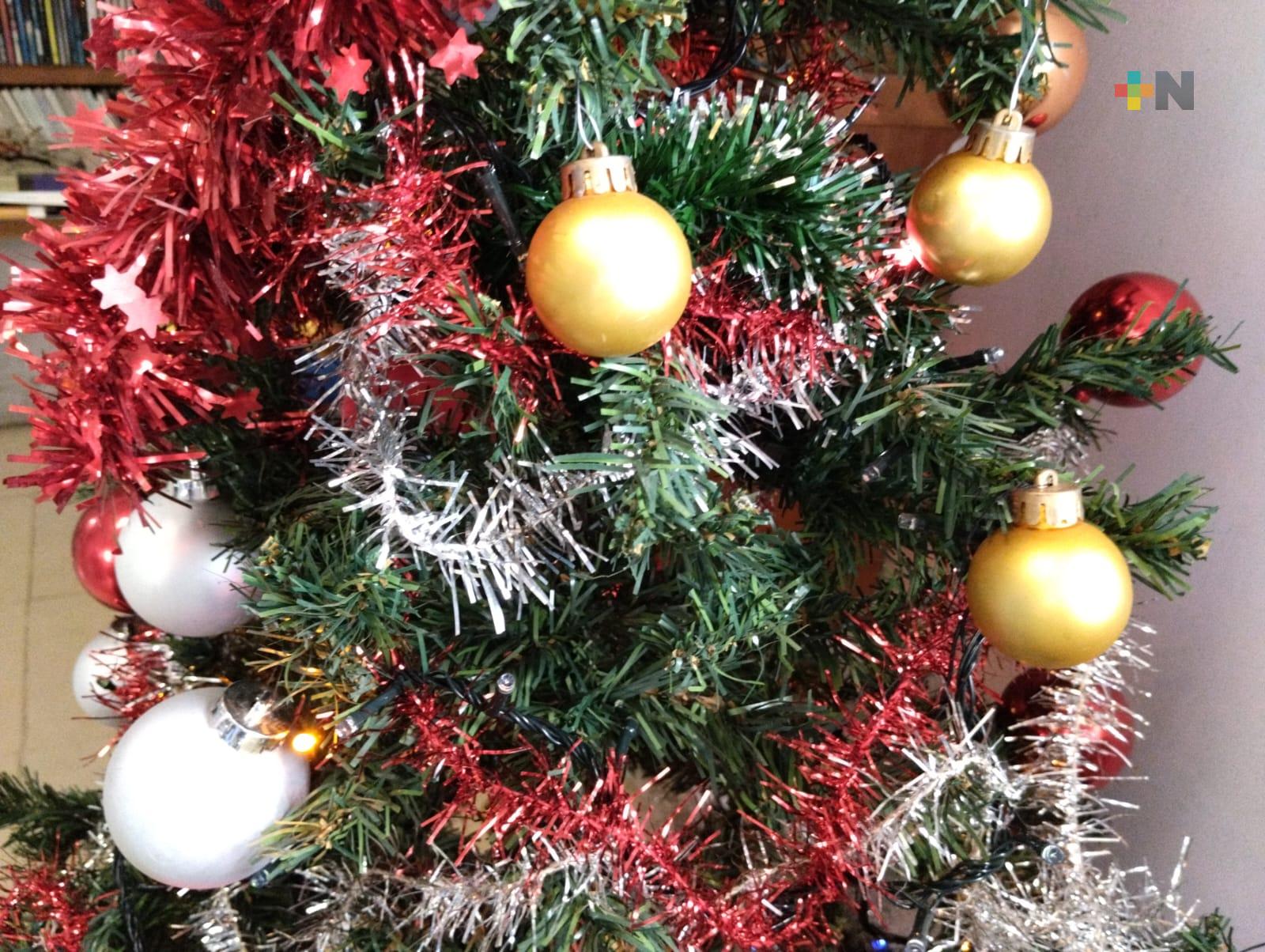 Reciclan adornos para adornar árboles de Navidad