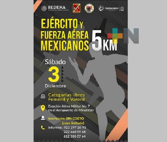 Realizará Sedena y Fuerza Aérea carrera 5k