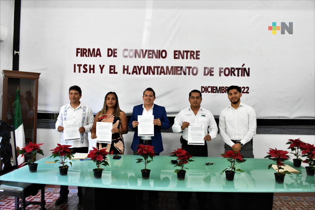 Ayuntamiento de Fortín y Tecnológico de Huatusco firman convenio