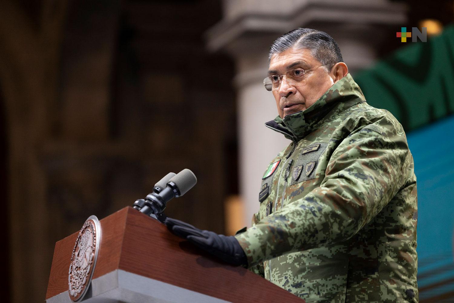 Tendencia a la baja en delitos durante 2022: Sedena