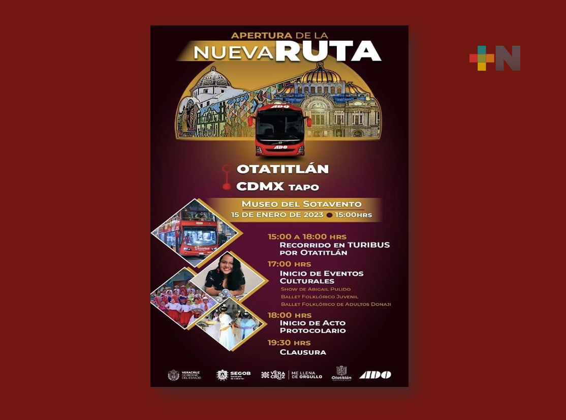 Este domingo 15 de enero inauguran nueva ruta de ADO, Otatitlán-CDMX: Eric Cisneros