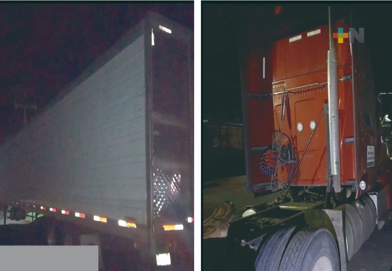 Recupera SSP tractocamión y caja seca en Úrsulo Galván