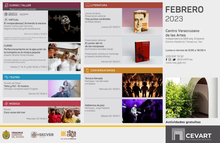 Presenta IVEC la cartelera de actividades del CEVART durante el mes de febrero