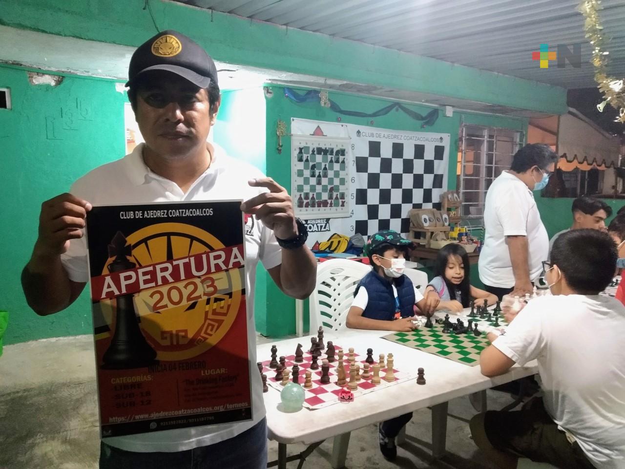 En febrero habrá competencia de Liga de Ajedrez de Coatzacoalcos
