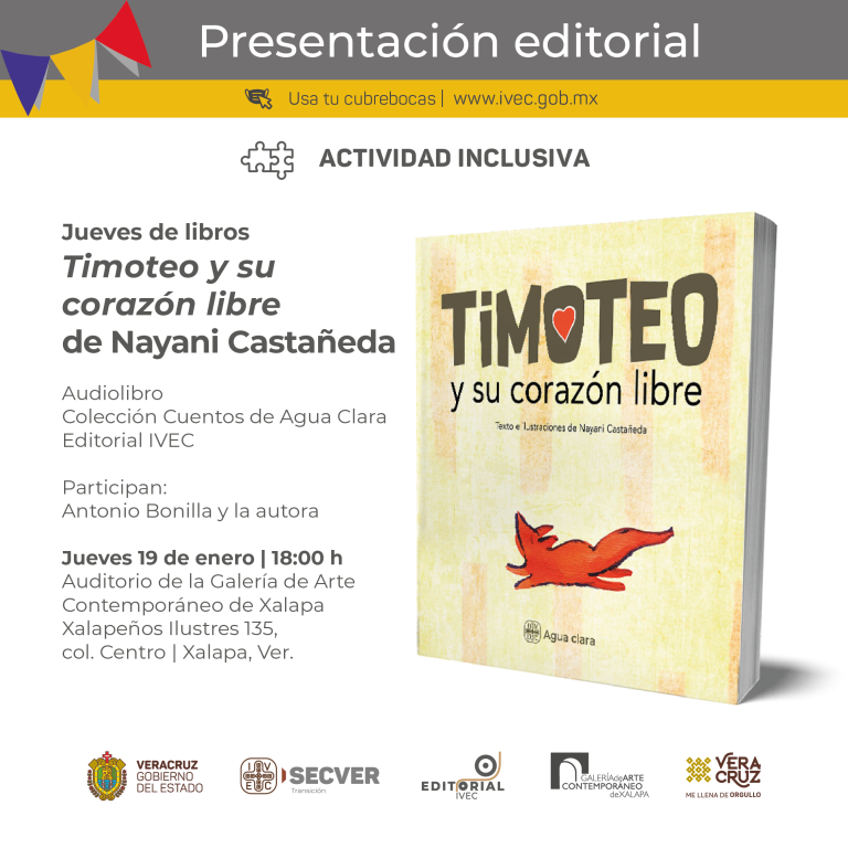 Invita IVEC a la presentación del primer audiolibro de su colección Cuentos de Agua Clara