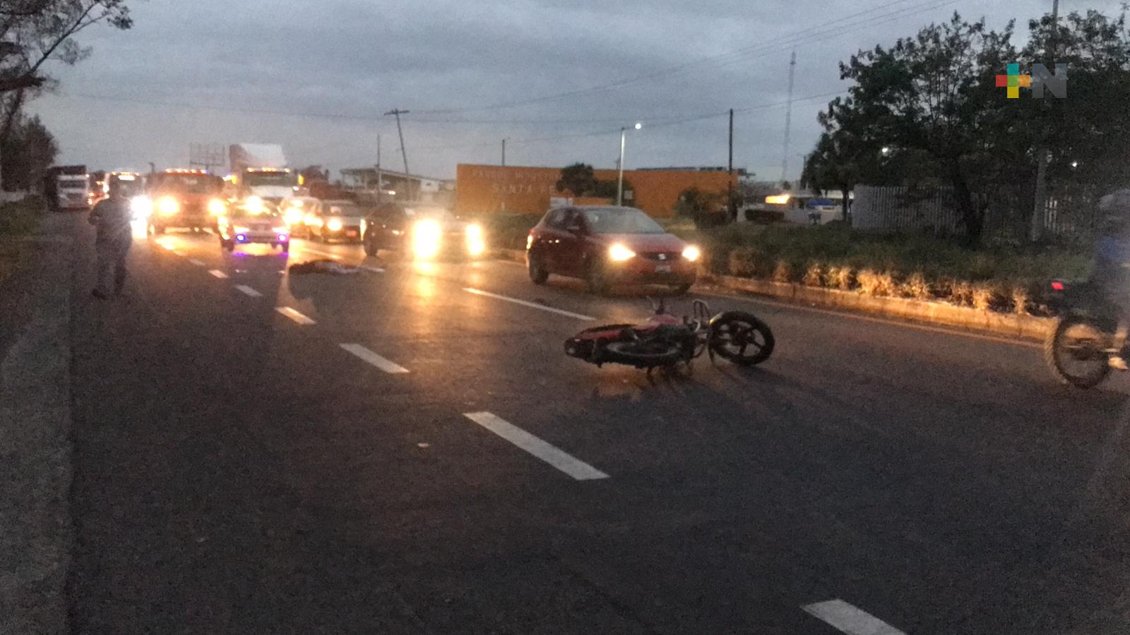 Fallece joven motociclista en carretera Veracruz-Xalapa; responsable se dio a la fuga