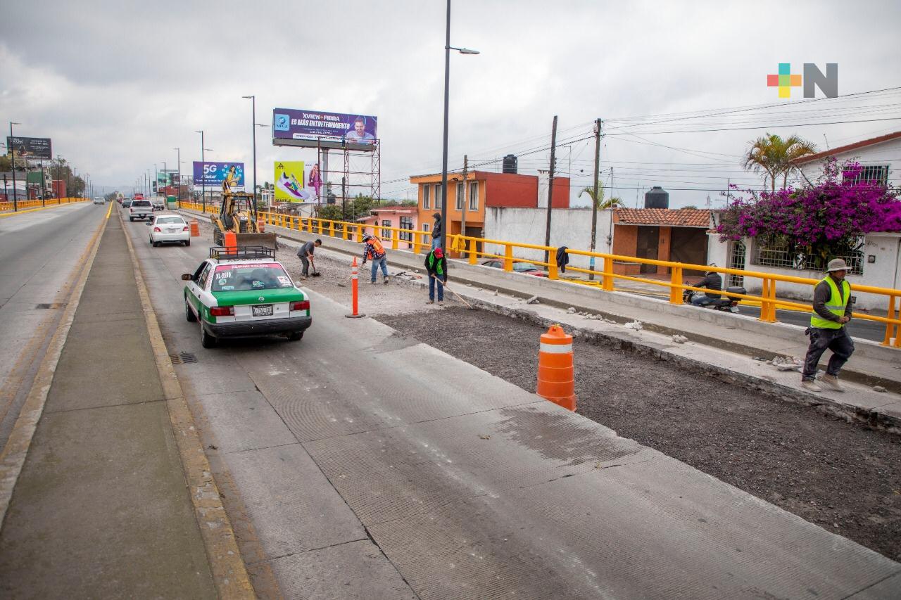 Avanzan labores en el puente Miguel Alemán