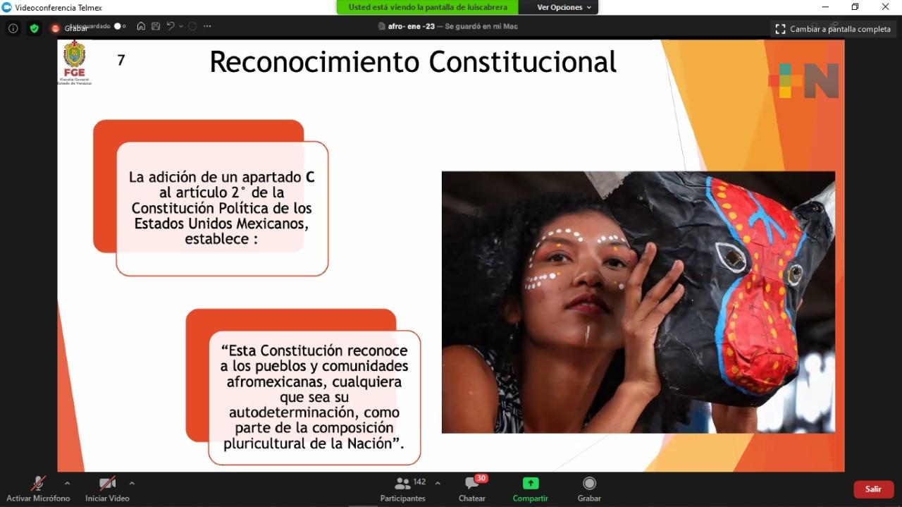 Capacita FGE a servidores públicos en materia de Igualdad, Inclusión y no discriminación de las personas afromexicanas